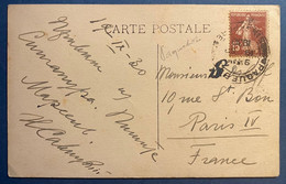 Carte Postale De Singapour Pour Paris Semeuse N°189 15c Obl 1930 Grand Cachet " PAQUEBOT / SINGAPORE " TTB - 1906-38 Sower - Cameo