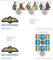 Great Britain 2008 RAF Uniforms Set Of 2 FDCs - 2001-10 Ediciones Decimales