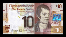 Escocia Scotland 10 Pounds Clydesdale Bank 2013 Pick 229Jb Low Serial SC UNC - 10 Pounds