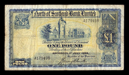 Escocia Scotland 1 Pound North Of Scotland Bank 1938 Pick S644 BC F - 1 Pond