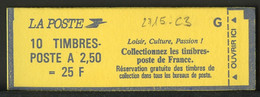 France - Frankreich Carnet 1991 Y&T N°CUC2715-C3 - Michel N°MH2589A*10 *** - 2,50f Marianne De Briat "loisir, Culture" - Modernes : 1959-...