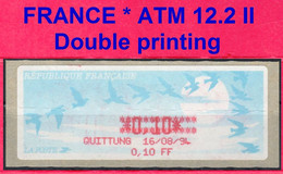 Frankreich France ATM 12.2 II Doppeldruck / Error Printing  0,10 F + Receipt  / Lisa Distributeurs Automatenmarken - 1990 Type « Oiseaux De Jubert »