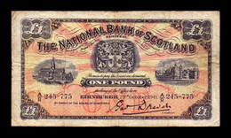 Escocia Scotland 1 Pound National Bank Of Scotland 1941 Pick 258a (3) BC F - 1 Pound