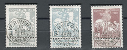 BELGIQUE - COB N°84+86+89 CAD VERVIERS AGENCE N°2 - 3 TIMBRES - 1910-1911 Caritas