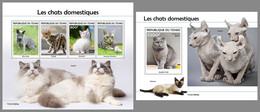 CHAD 2021 MNH Domestic Cats Hauskatzen Chats Domestiques M/S+S/S - OFFICIAL ISSUE - DHQ2212 - Domestic Cats