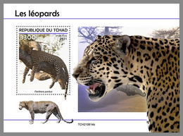 CHAD 2021 MNH Leopards Leoparden S/S - OFFICIAL ISSUE - DHQ2212 - Felini