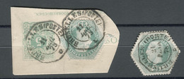 BELGIQUE - 10C VERT TELEGRAPHE CAD OCTOGONAL BRUXELLES (POSTE) - 2 PIECES - Telegraph [TG]