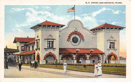 Southern Pacific Railroad Depot Train San Antonio Texas 1920c Postcard - San Antonio