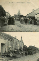 Provenchères Sur Meuse * CPA Double Vue Du Village * Vue Intérieure * Villageois * 1910 - Other & Unclassified