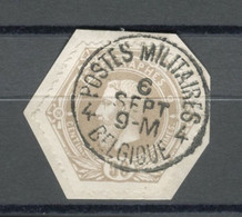 BELGIQUE - COB T6 13 50C BISTRE SIMPLE CERCLE POSTES MILITAIRES 4 BELGIQUE - Briefmarken