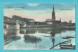 * Roermond (Limburg - Nederland) * (Uitgave H.S.P.R.) KLEUR, Groet Uit Roermond, Maasbrug, Pont, Canal, Quai - Roermond