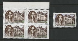 N° 3645 A Cote 600 € Bloc De Quatre Variété Couleur Violette Omise "Georges Sand" Neuf ** (MNH) Qualité TB - Ungebraucht