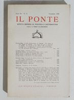 55120 Il Ponte A. XV N. 11 1959 - Rivista Politica - Piero Calamandrei - Société, Politique, économie