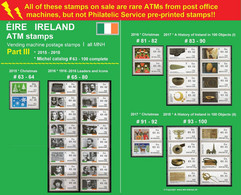 EIRE Ireland ATM Stamps PART III * 2015-2018 MNH * Frama Klussendorf Soar Distributeur Vending Machine Kiosk - Affrancature Meccaniche/Frama