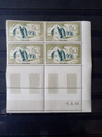 TAAF. 1956. Poste Aérienne  N° 2 Bloc Coin Daté 56. NEUFS SANS Charnières . Côte YT 2022 : 240,00 € - Unused Stamps