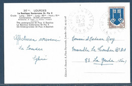 Tàd Tireté Codé 40 Cagnotte / Landes 23.5.1966 Sur 0,25 Mont-de-Marsan / CP Lourdes La Basilique Souterraine - Cachets Manuels