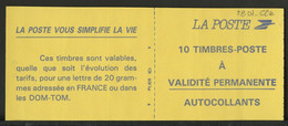 France - Frankreich Carnet 1993 Y&T N°CUCAD2807-C2 - Michel N°MHSK2945D*10 *** - (svi) Marianne De Briat "La Poste" - Modernos : 1959-…