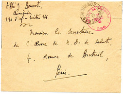 1915.F.M." POSTE DE SECOURS CROIX-ROUGE 290".AUMONIER J.BOUVET.TRESOR ET POSTES 166. - WW I