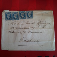 LETTRE 4 TIMBRE MARSEILLE POUR TOULOUSE 1868 - 1863-1870 Napoleone III Con Gli Allori