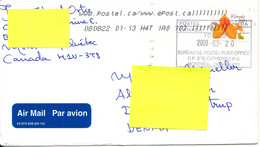 Canada Cover Sent Air Mail To Denmark 20-8-2008 Single Franked - Briefe U. Dokumente