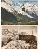 74 CHAMONIX MONT BLANC Lot 2 Cartes Téléphérique Brévent Planpraz  (carte Colorisée) + Cabane Au Sommet Du Brévent - Chamonix-Mont-Blanc