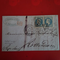 LETTRE BORDEAUX POUR ROTTERDAM CACHET PD - 1863-1870 Napoléon III. Laure