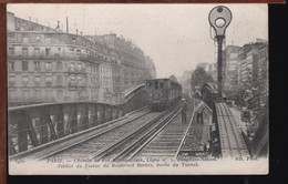 75 - PARIS - Métropolitain, Ligne N°2 - Dauphine-Nation - Tablier Du Viaduc Du Bd Barbès - Sortie Du Tunnel - Pariser Métro, Bahnhöfe