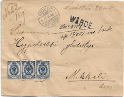 1904 Finland WÄRDE Insured Kangaslampi To  Mikkeli Wax  (d0322a) - Brieven En Documenten