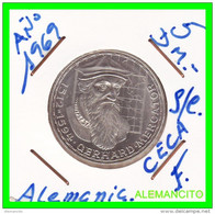 ALEMANIA REPÚBLICA FEDERAL – BRD  10 DM  CONMEMORATIVA PLATA  (AÑO 1968 ) CECA -G - 5 Mark