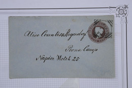 T1 INDE   BEAUTIFULL LETTER  ENTIER  1900   A POONA  +QUEEN VICTORIA +CACHETS AU DOS +  AFFRANCH. INTERESSANT - 1882-1901 Imperio