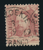 Nederlands Indië - 1868 - 10c Koning Willem III - NVPH 2 - Met HRF BEZOEKIE - India Holandeses