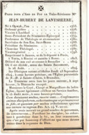 De Lantsheere Jean Opwijk 1753,priester, Onderpastoor Leefdaal, Kanunnik, Vicaris-generaal, + Brussel, Bruxelles, 1824 - Obituary Notices