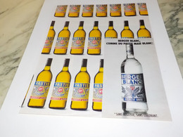 ANCIENNE PUBLICITE PASTIS MAIS BLANC BERGER BLANC 1989 - Alcools