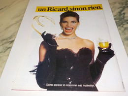 ANCIENNE  PUBLICITE UN RICARD SINON RIEN  1988 - Alcools
