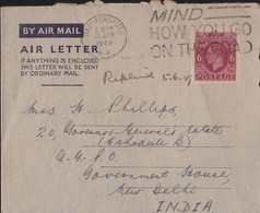 Airmail Handwritten Air  Letter 1949 From London - Delhi - Governor General's Estate, Gov House, New Delhi - Briefe U. Dokumente