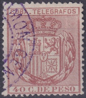 1890-113 CUBA SPAIN ESPAÑA 1890 40c TELEGRAPH TELEGRAFOS USED RARE. - Telegrafo