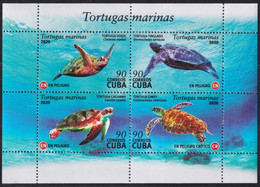 2020.39 CUBA MNH 2020 SPECIAL SHEET SEA MARINE WILDLIFE TURTLE TORTUGAS. - Neufs