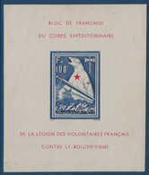 FRANCE Bloc Feuillet De L'OURS LVF N°1a* Frais & Signé CALVES & SCHELLER - Guerre (timbres De)