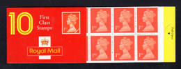 GRANDE-BRETAGNE 1990 - Carnet Yvert C1474a-2 - SG HD5 - NEUF** MNH - Barcode Booklet With 10 NVI 1st Class Stamps - Carnets