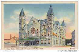 Kentucky Louisville Union Railway Station 10th And Broadway Curteich - Louisville