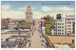 Texas El Paso Texas Street Looking East 1943 Curteich - El Paso