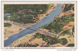 Massachusetts Cape Cod Birds Eye View Of Bourne Bridge Over Cape Cod Canal Curteich - Cape Cod