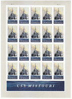 USA 2019 Battleships - The 75th Anniversary Of The USS Missouri Stamp MS/Block MNH(Little Soft Bends At The Upper Left ) - Ongebruikt