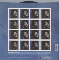 USA 2016 Music Icons - Sarah Vaughan Stamp MS/Block MNH - Ongebruikt