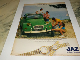 ANCIENNE PUBLICITE LE TEMPS DES AVENTURIERS  JAZ 1984 - Wecker