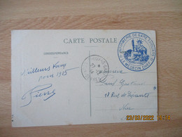 1914 Infirmerie Gare Thouars Cachet  Franchise Postale Guerre 14.18 - 1. Weltkrieg 1914-1918