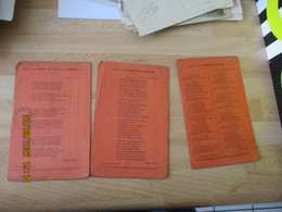 Lot De 3 Carte Carton Orange Chanson Patriotique  Franchise Postale Guerre 14.18 - 1. Weltkrieg 1914-1918