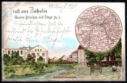 F6741 - Litho Döbeln Gruß Aus - Bahnpost Bahnpoststempel - Döbeln