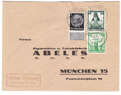 Allemagne - Empire - Lettre De 1935 - Oblit Allenstein - Exp Vers München - Timbres Se Tenant - - Briefe U. Dokumente
