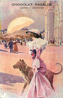 L. BALESTINERI * CPA Illustrateur Italia * Femme Et Grand Chien * Woman Dog * Publicité Chocolat FAGALDE Cambo Bayonne - Sonstige & Ohne Zuordnung